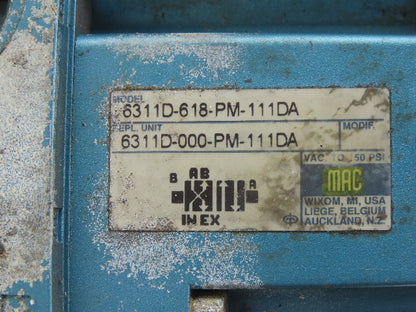 MAC 6311D-618-PM-111DA Pneumatic Valve 120V Coil W/Manifold