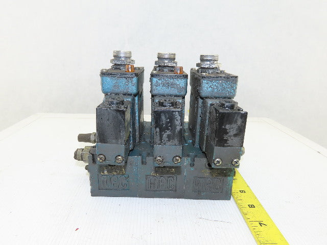 Mac MV-A1C-A-111-PM-DA9 Pneumatic Manifold 3 Valve Assembly 120V