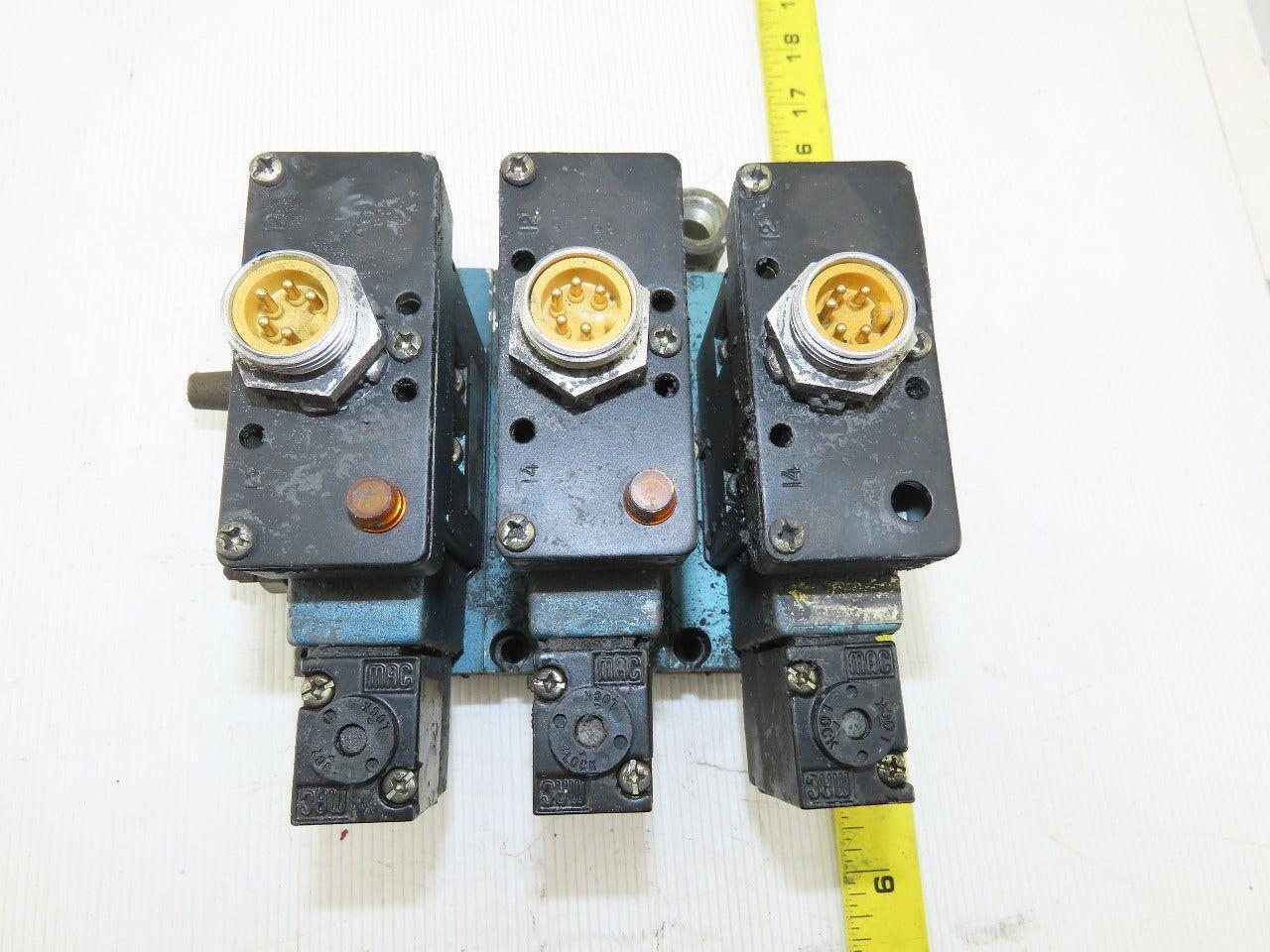 Mac MV-A1C-A-111-PM-DA9 Pneumatic Manifold 3 Valve Assembly 120V