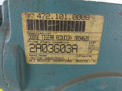 Dodge Tigear 2 Size 35 Worm Gear Box Speed Reducer 30:1 Ratio 4.43Hp