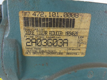 Dodge Tigear 2 Size 35 Worm Gear Box Speed Reducer 30:1 Ratio 4.43Hp
