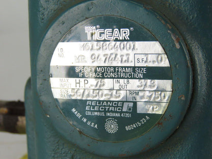 Dodge M615864001 DC Gear Motor W/General Electric Motor & Warner EM 50-40 Brake