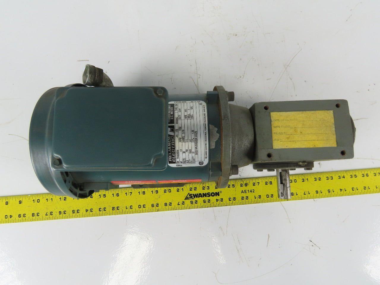 Reliance Electric T56S2003A 90V DC Gear Motor 20:1 Reducer 88rpm 1/3Hp 56C