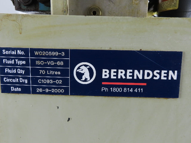 2Hp 19 Gallon Hydraulic Power Unit 208- 230/460V 3Ph W/HD49AA2A11A Pump