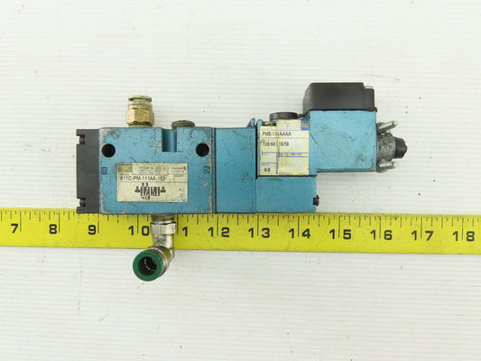 MAC 811C-PM-111A-152 Pneumatic Air Solenoid Valve W/PME-11AAAA 120V Coil
