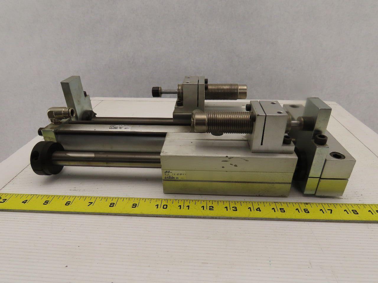 PHD SEC25x6-BS-BT-G Linear Slide & Cylinder Assembly 6" Stroke W/2 Dampers