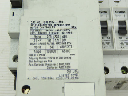 Siemens SCE1634-1MG 3Hp Self Protected Combination Motor Controller