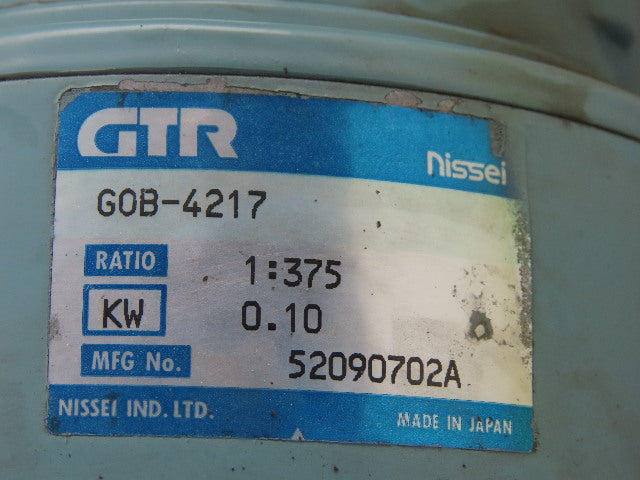 World Energy GTR GOB-4217 1KW 200/220V 3Ph 4.51/4.53RPM Inline Gear Motor