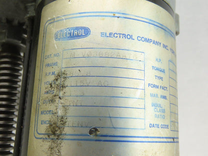 Electrol M-V03882AA76 Gear Motor Actuator Screw 19:1 Ratio 115V 1Ph