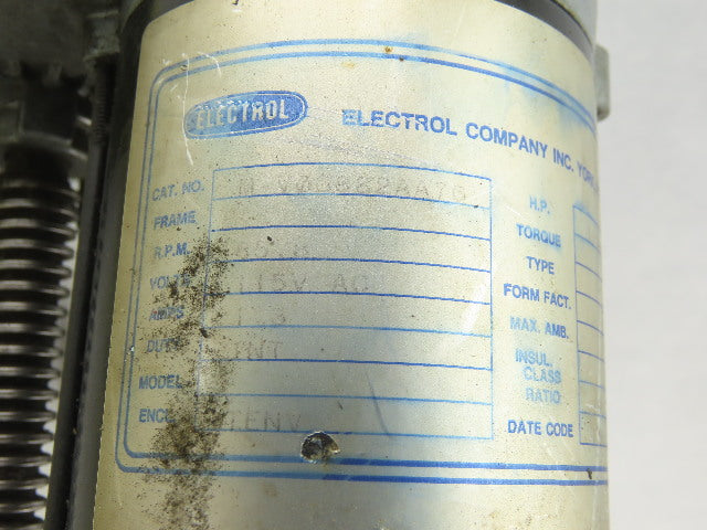 Electrol M-V03882AA76 Gear Motor Actuator Screw 19:1 Ratio 115V 1Ph