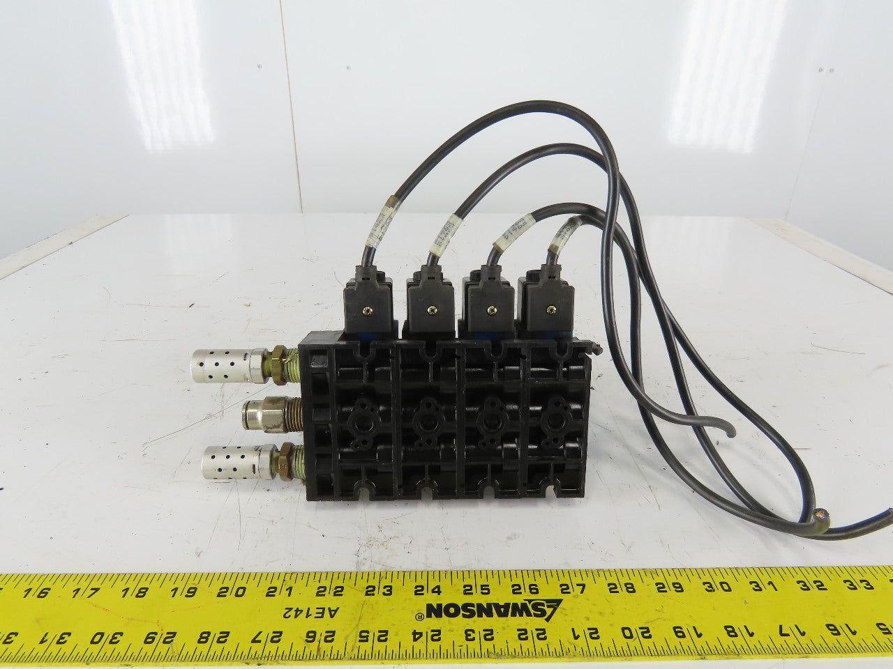 Rexroth PW67697-5C  4 Pneumatic Valves 24VDC Coil Manifold Assembly