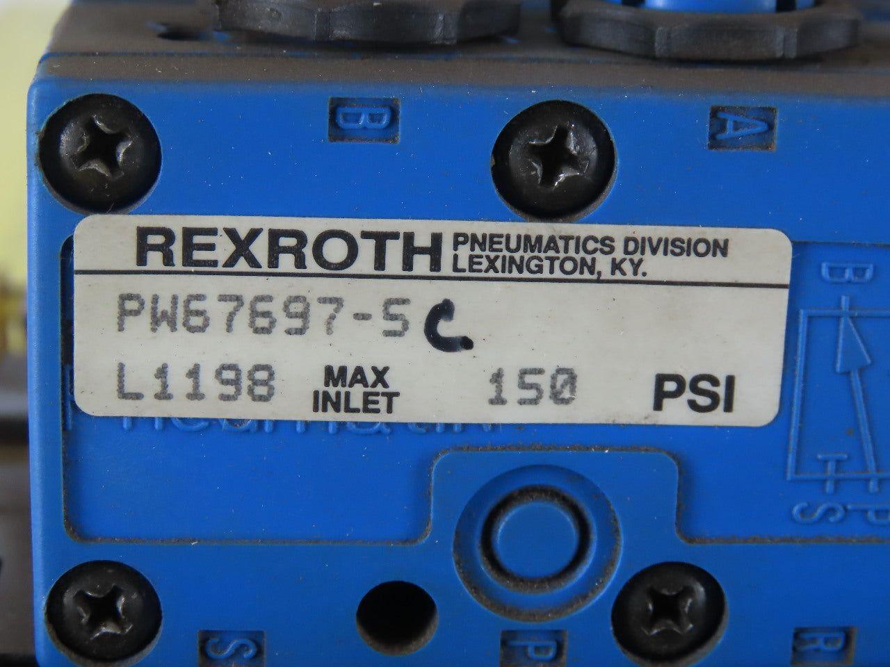 Rexroth PW67697-5C  4 Pneumatic Valves 24VDC Coil Manifold Assembly