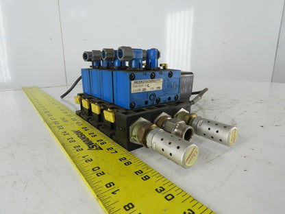 Rexroth PW67697-5C  4 Pneumatic Valves 24VDC Coil Manifold Assembly