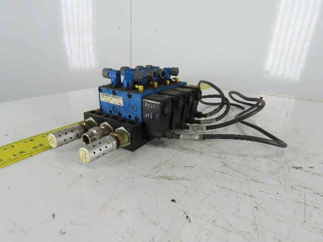 Rexroth PW67697-5C  4 Pneumatic Valves 24VDC Coil Manifold Assembly