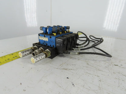 Rexroth PW67697-5C  4 Pneumatic Valves 24VDC Coil Manifold Assembly