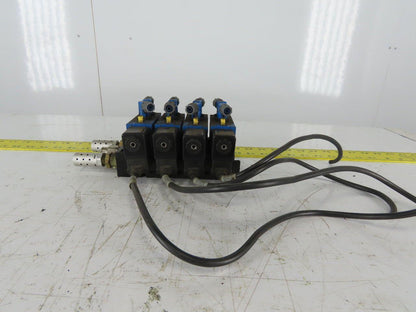 Rexroth PW67697-5C  4 Pneumatic Valves 24VDC Coil Manifold Assembly