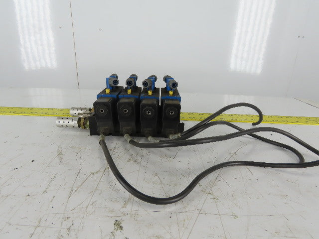 Rexroth PW67697-5C  4 Pneumatic Valves 24VDC Coil Manifold Assembly