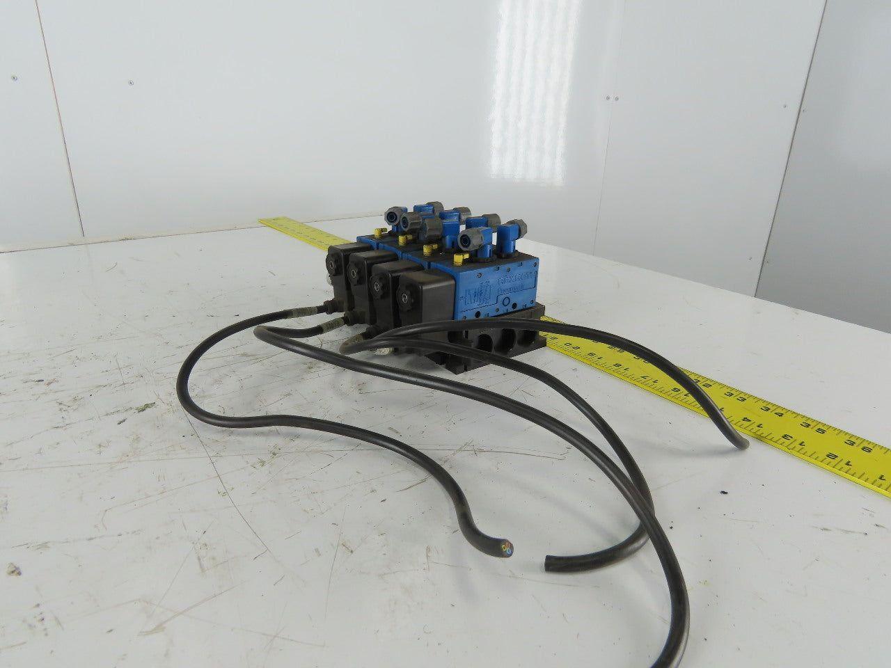 Rexroth PW67697-5C  4 Pneumatic Valves 24VDC Coil Manifold Assembly