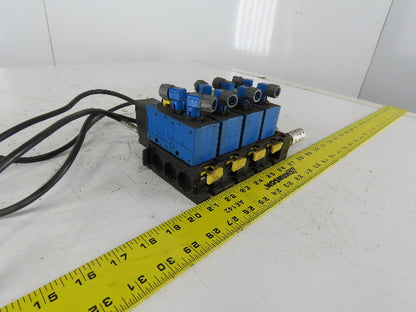 Rexroth PW67697-5C  4 Pneumatic Valves 24VDC Coil Manifold Assembly