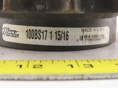 Martin 100BS17 17 Tooth Single Roller Chain Sprocket 1-15/16" Keyed Bore