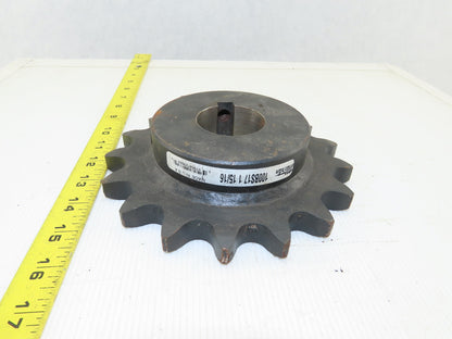 Martin 100BS17 17 Tooth Single Roller Chain Sprocket 1-15/16" Keyed Bore