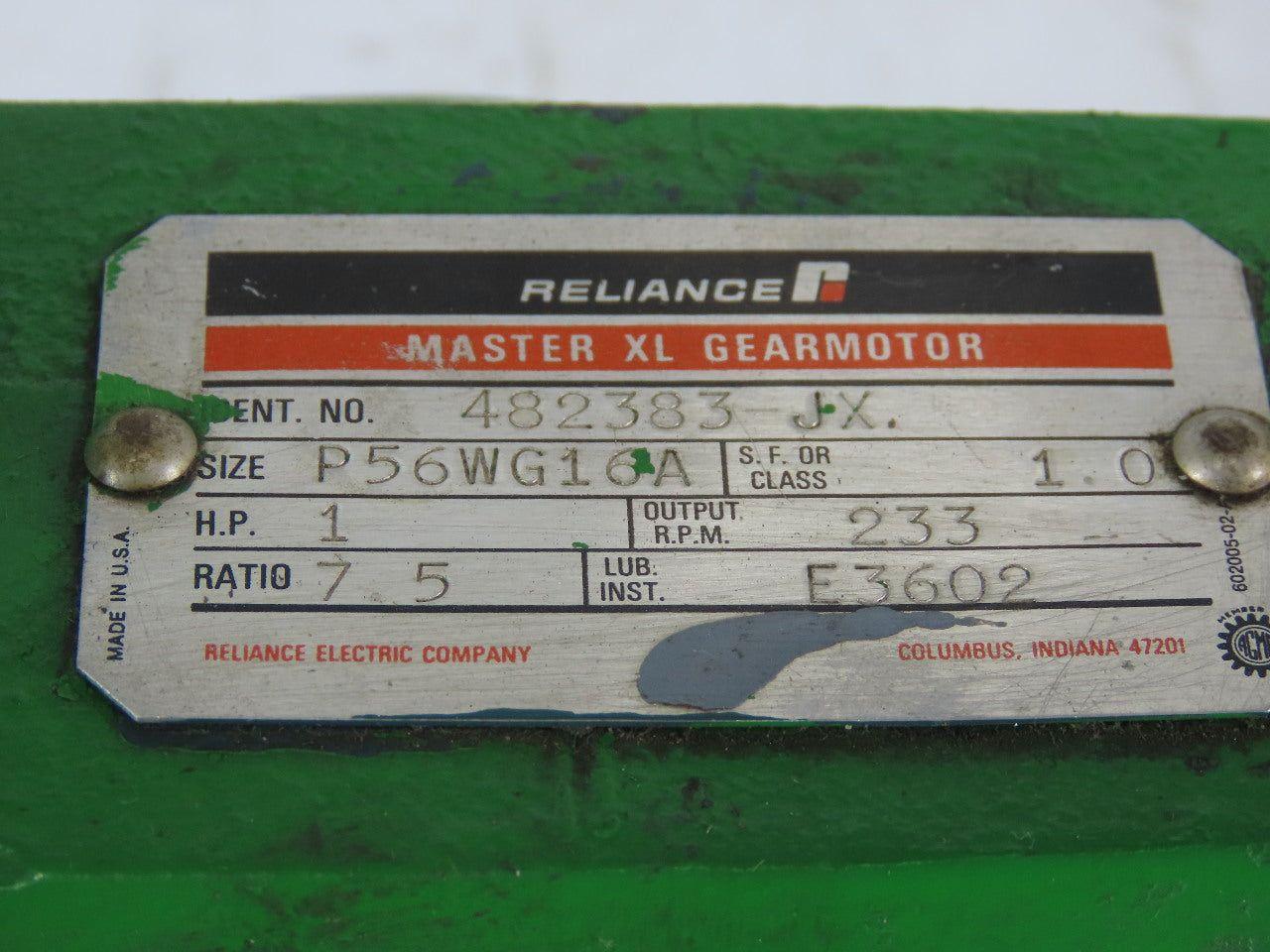 Reliance 428283-JX 7.5:1 Gear Box Speed Reducer 7/8" Output Shaft 1Hp