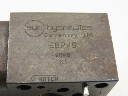 Sun Hydraulics EBS/S 9BM8 Hydraulic Valve W/9BJ9 Cartridge