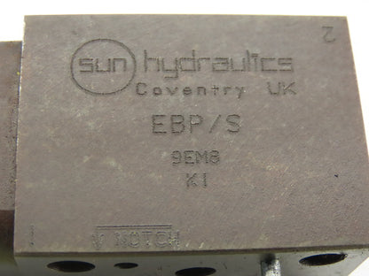 Sun Hydraulics EBS/S 9BM8 Hydraulic Valve W/9BKS8 Cartridge