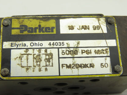 Parker FM2DDKN 50 Hydraulic Pressure Control Valve 5000 PSI