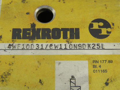 Rexroth 4WE10C31/CW1109DK25V Hydraulic Directional Control Valve W/Z2FS10-5-31/V