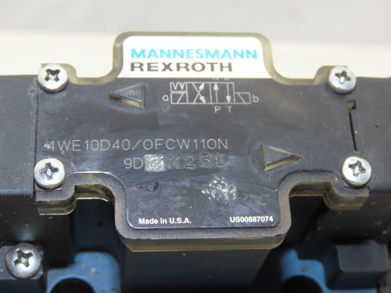 Rexroth 4WE10D40/0FCW110N9DK25L Hydraulic Control Valve W/ZDR10DP2-54/75YM/12