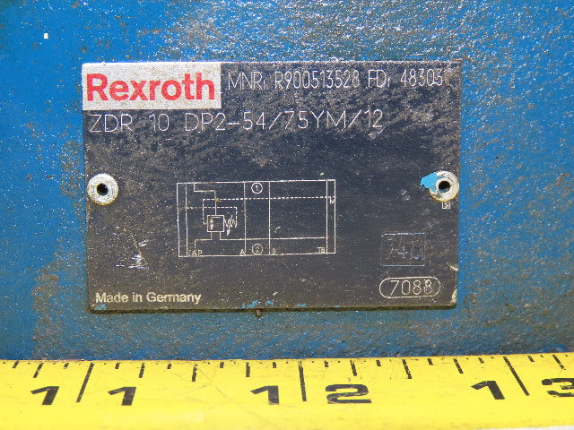 Rexroth 4WE10D40/0FCW110N9DK25L Hydraulic Control Valve W/ZDR10DP2-54/75YM/12