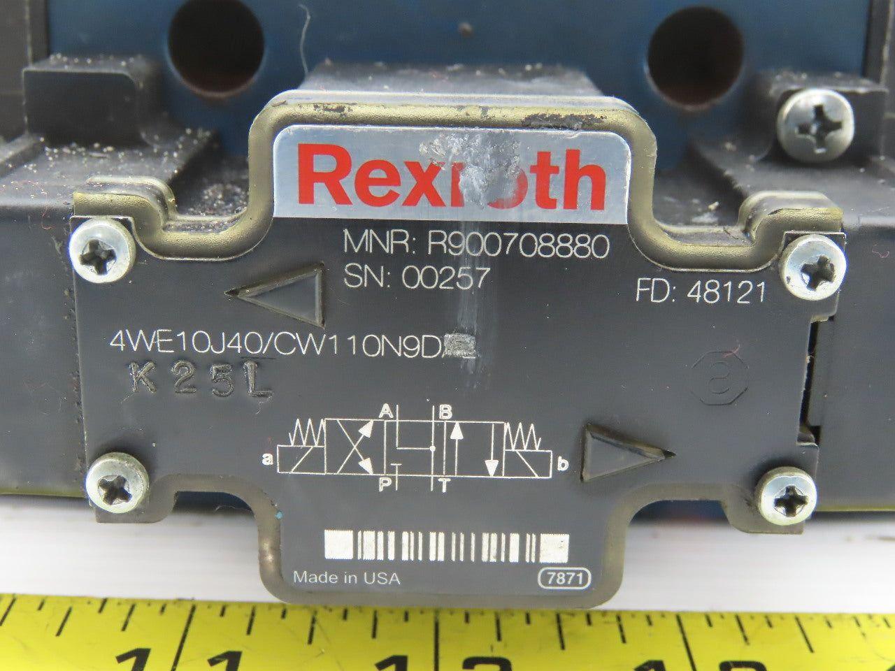 Rexroth 4WE110J40/CW110N9DK25L Hydraulic Control Valve W/120V Coil