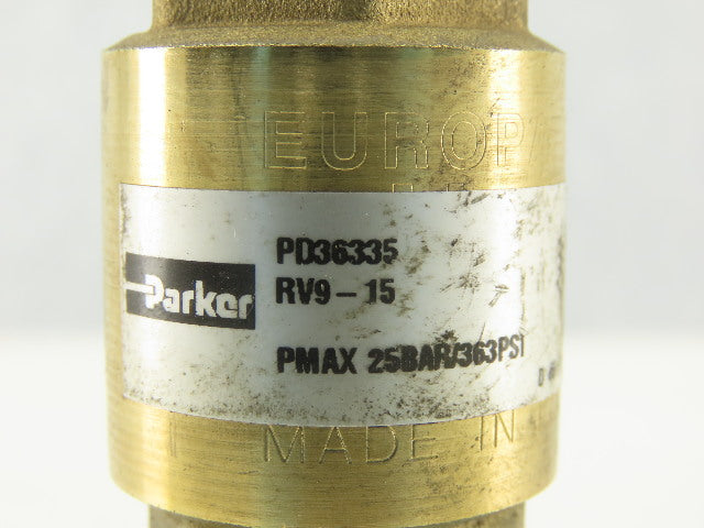 Parker RV-9-15 Brass Hydraulic Check Valve 25 bar