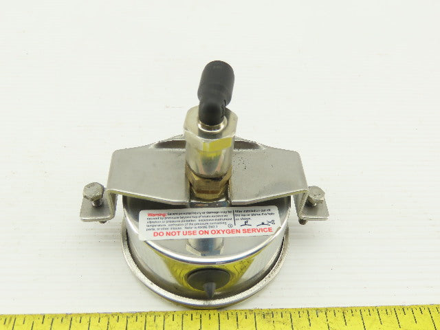 Pneumatic 2-1/2" Panel Mount Oil Filled Pressure Gauge 0-6 Bar