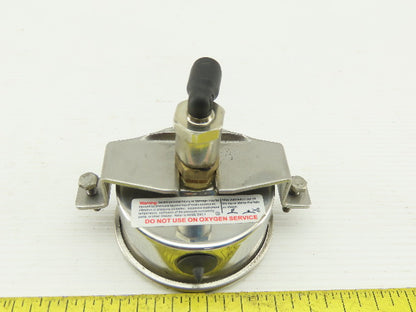 Pneumatic 2-1/2" Panel Mount Oil Filled Pressure Gauge 0-6 Bar