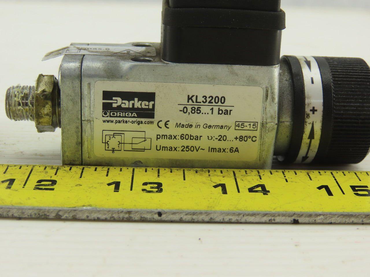 Parker KL3200 Adjustable Pneumatic pressure Switch -0.85 To 1 Bar 250V Max 6A