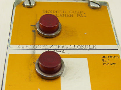 Rexroth 4WE10C21/0FAW11ONDLK25V-A Hydraulic Directional Control Solenoid Valve