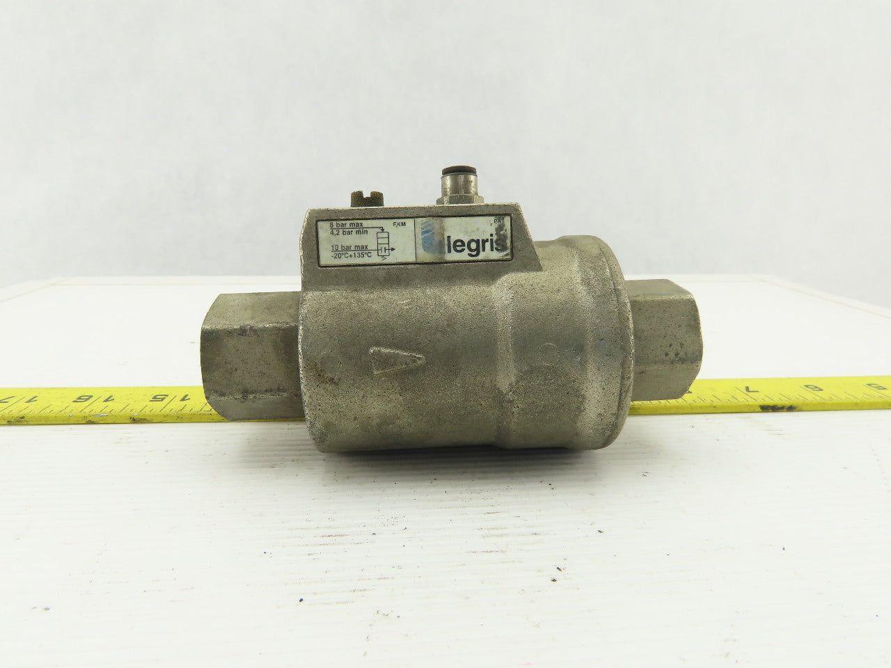 Legris DN20 PN10 MS58 Axial Pneumatic Valve 3/4" NPT