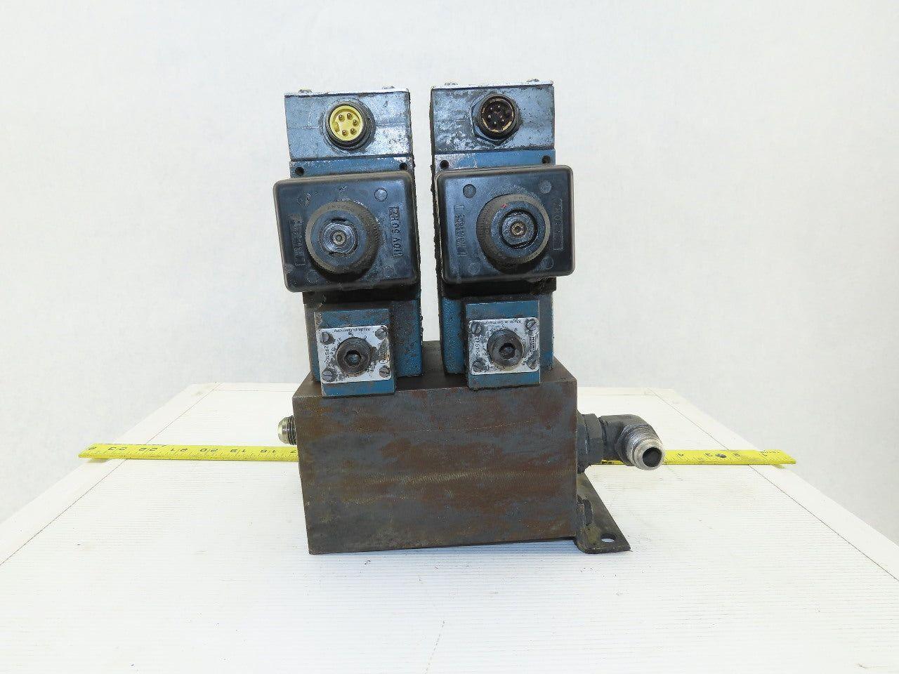 Rexroth 4WE10D31/0FCW110N9DAL 4/2 Way Hydraulic Valve Check Assembly 115V Coil