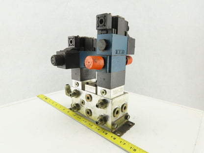 Rexroth 4WE6C61/0FEW110N 4/2 Way Hydraulic Check Manifold Assembly 120V Coil