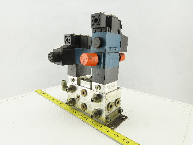 Rexroth 4WE6C61/0FEW110N 4/2 Way Hydraulic Check Manifold Assembly 120V Coil