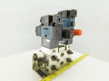 Rexroth 4WE6C61/0FEW110N 4/2 Way Hydraulic Check Manifold Assembly 120V Coil