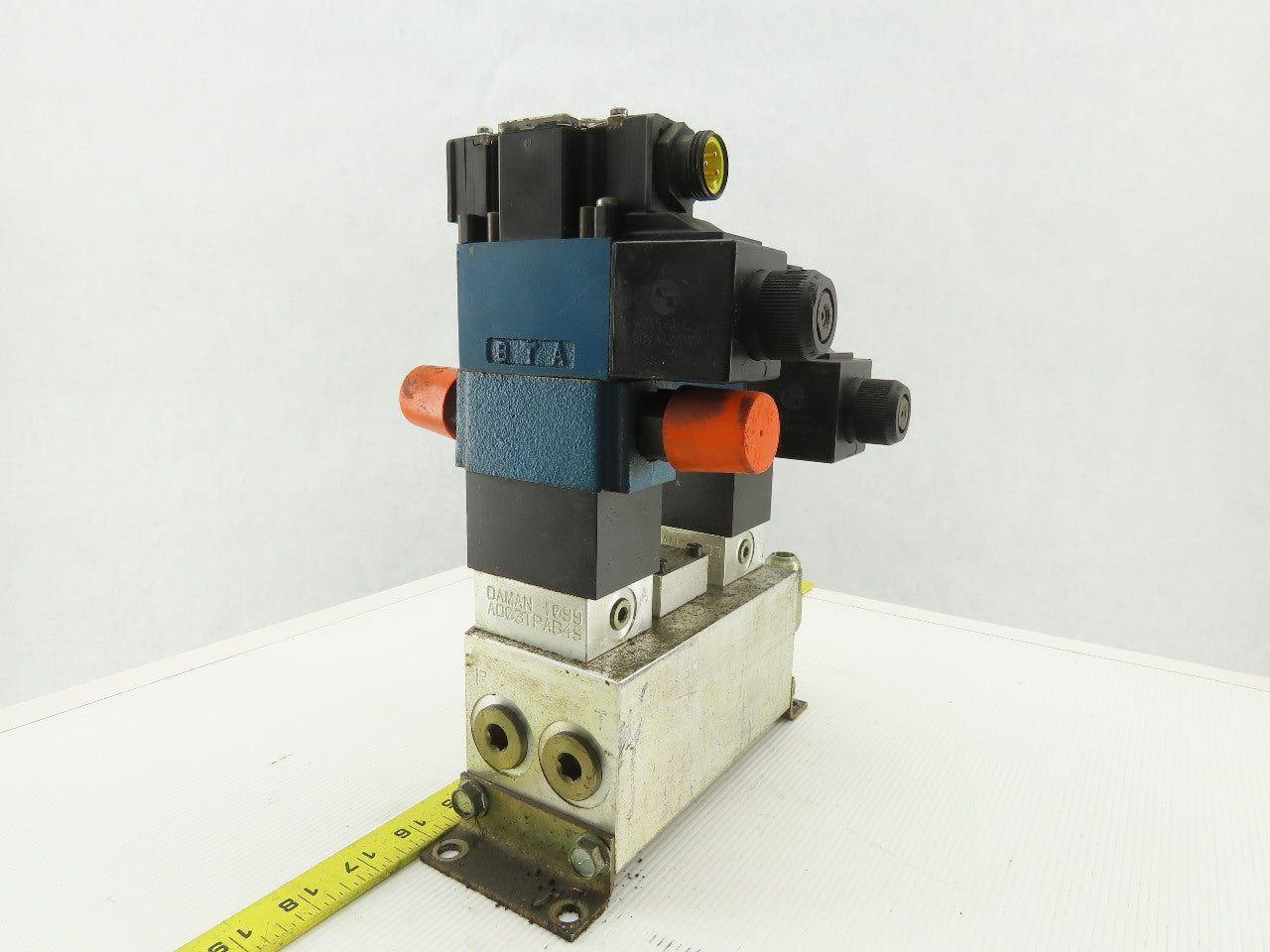 Rexroth 4WE6C61/0FEW110N 4/2 Way Hydraulic Check Manifold Assembly 120V Coil