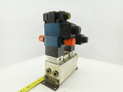 Rexroth 4WE6C61/0FEW110N 4/2 Way Hydraulic Check Manifold Assembly 120V Coil