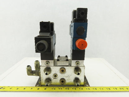 Rexroth 4WE6C61/0FEW110N 4/2 Way Hydraulic Check Manifold Assembly 120V Coil