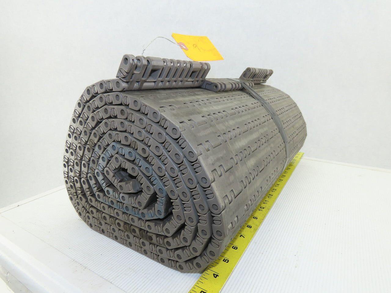 Rex 7705-06 Gray Mat Top Plastic Conveyor Chain Belt 18" Wide  x 9' Long