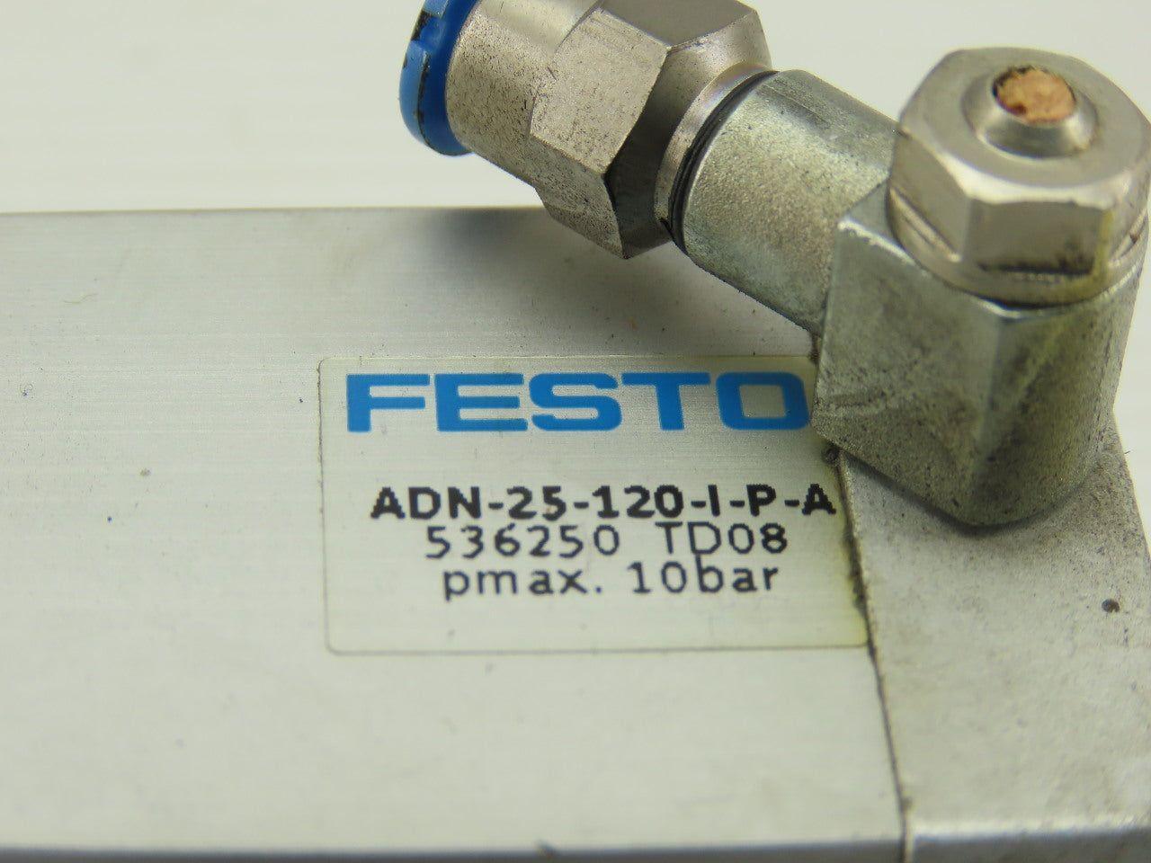 Festo TD08 ADN-25-120-I-P-A Pneumatic Compact Air Cylinder 25mm x 120mm 145 PSI