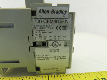 Allen Bradley 700-CFM400E Ser A Control Relay 24V Coil