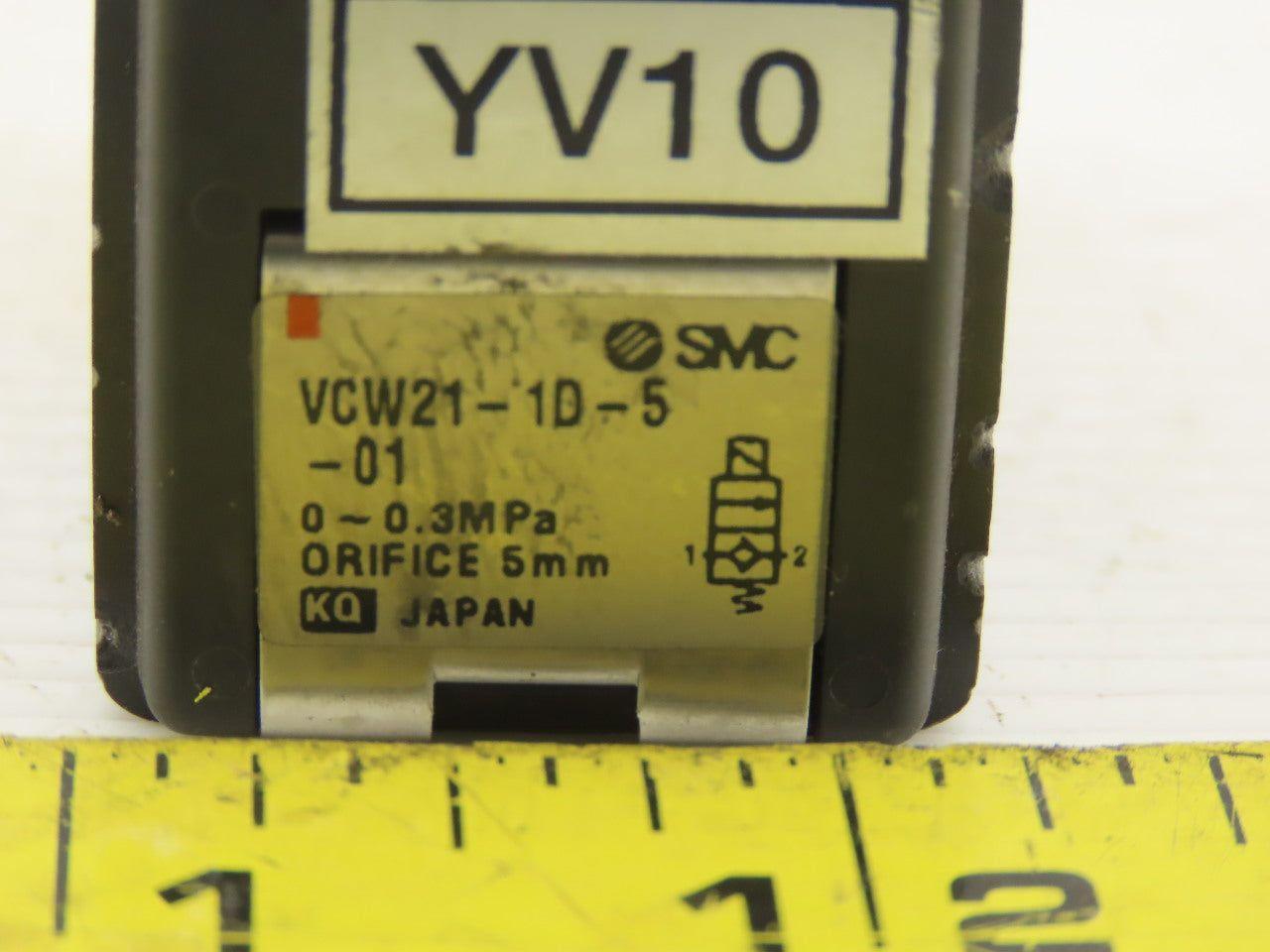 SMC VCW21-1D-5-01 Solenoid Valve 1/8"NPT 5mm Orifice 0-0.3MPa